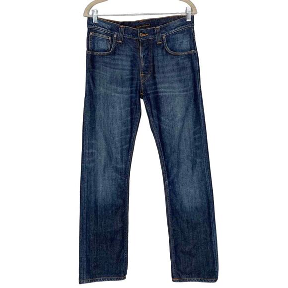 NUDIE Jeans Average Joe Straight Leg Cold Denim Wash Stretch Size 31 x 30 Italy - Picture 11 of 16